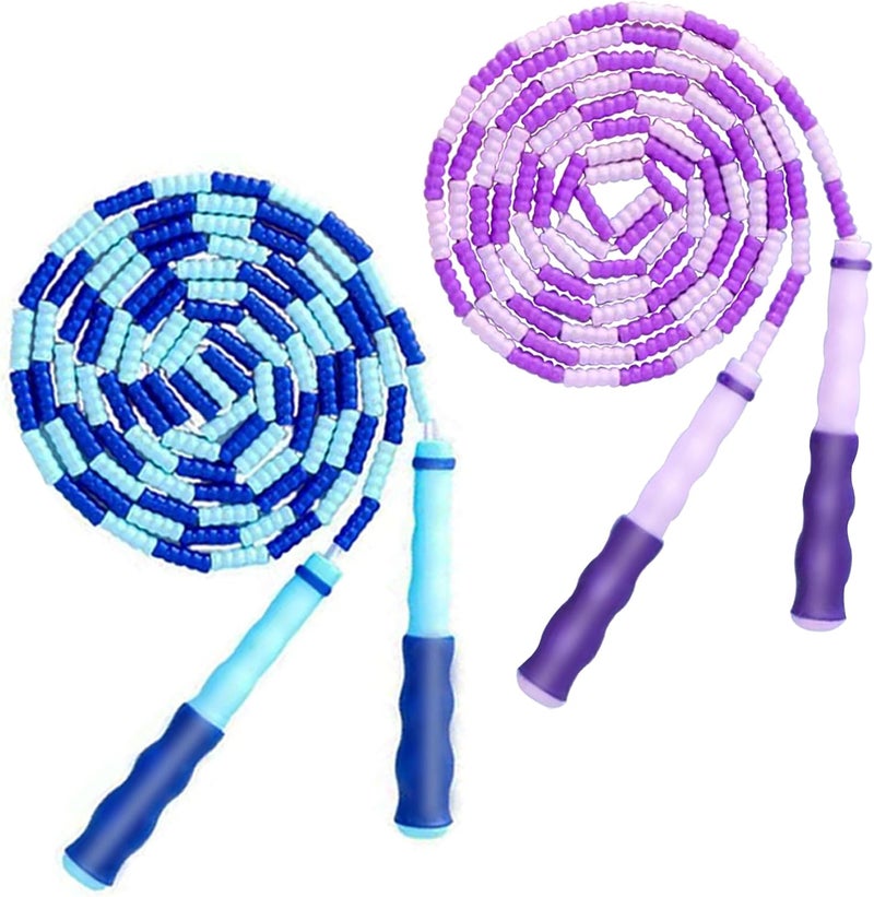 TYSISKNO Jump Rope for Kids Girls and Boys, Soft Beaded Jump Ropes, Adjustable Skipping Rope, Tangle-Free Segmented Rope for Kid and Women Men Adults Exercise, Keeping Fit, Training - 9.2Ft - Image 1